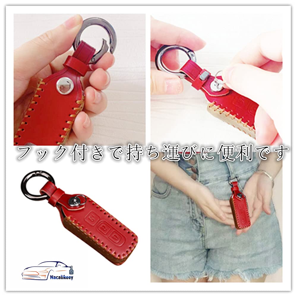 N-Box Key Case, HONDA N-ONE N-Wagon Leather Smart Key Case, Key Cover, Stylish, Stain,