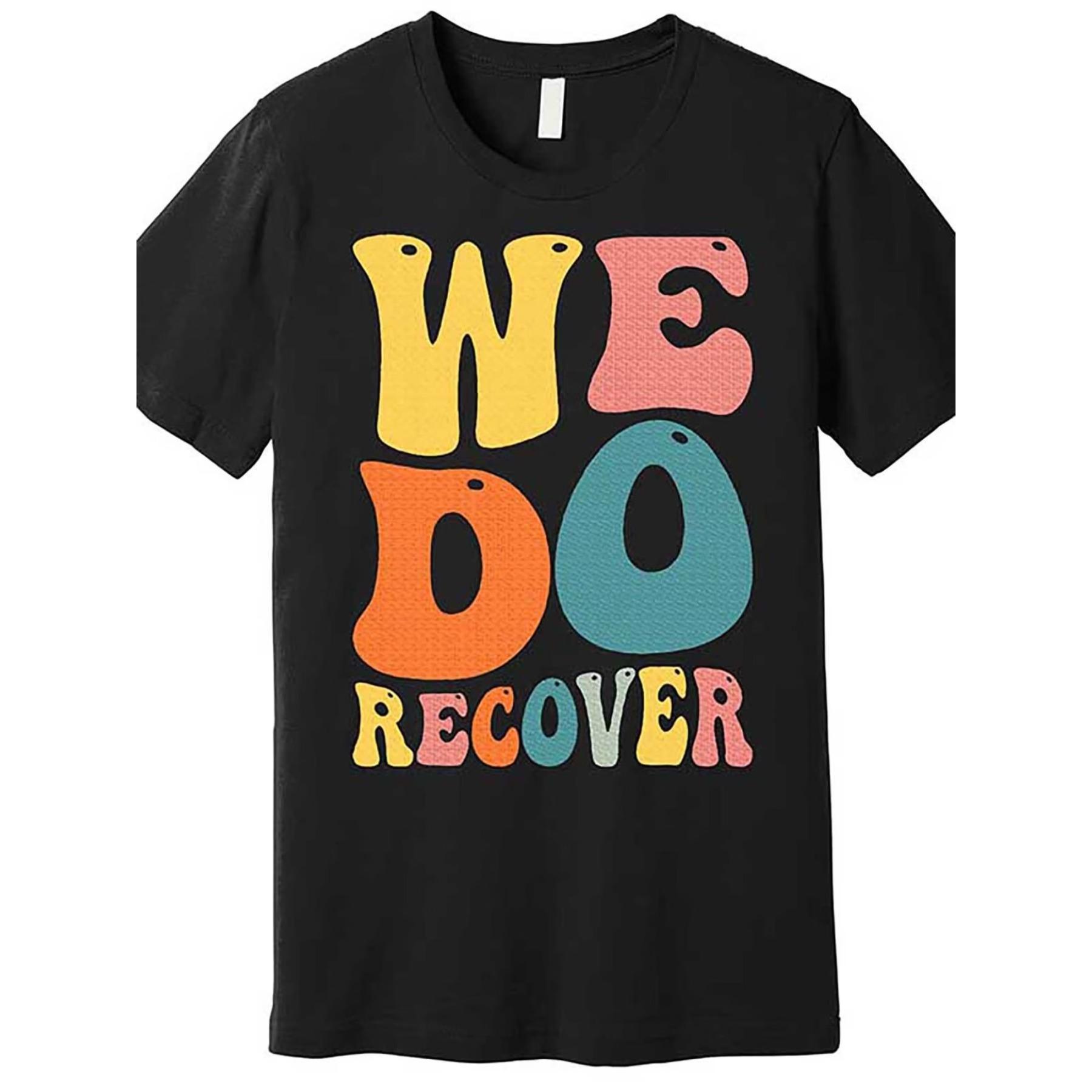 Men S Premium Recovery T-Shirt - We Do Recover Design, Short Sleeves, Black T-Shirt for Addiction Recovery Support, Casual Wear S чёрный