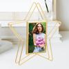 VOSAREA Vertical Photo Frame Star Shape Metal Wire Art Picture Frame Floating Picture Frames Rotatable Picture Display Frame Ideal for Housewarming