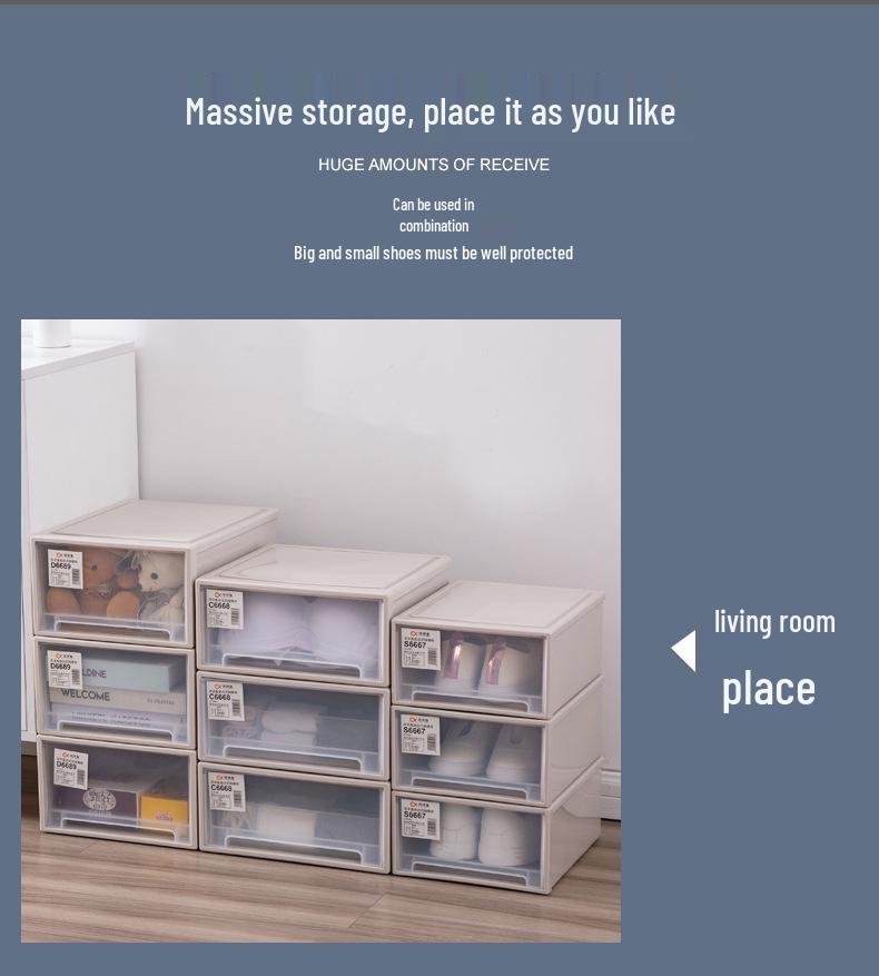 Drawer-Style Plastic Organizer Box: Multi-Layer Storage for Wardrobe & Clothing