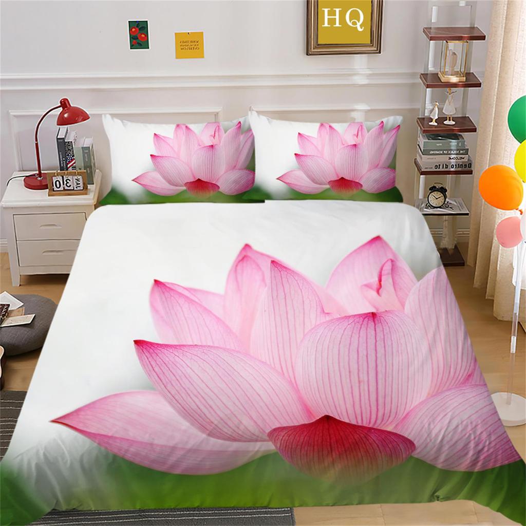 3D Blomstermønster Sengetøy, Soverom Dyne og Putetrekk 2 Deler/3 Deler, Full Størrelse Sengetøy, Hjemmedekorasjon