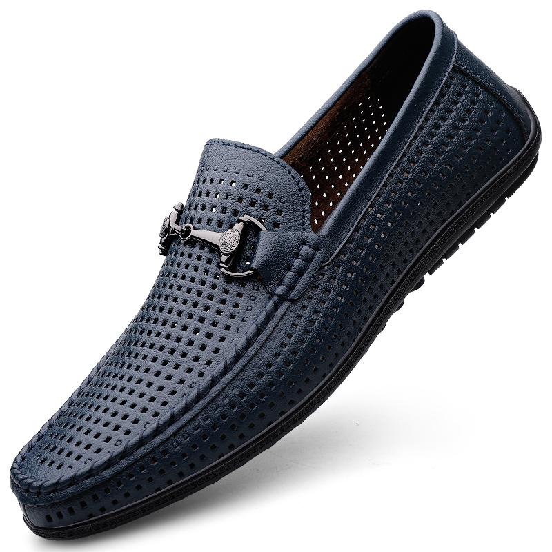 Fashion 2025 New Men Genuine Leather Loafers Non Slip Office Shoes Breathable Outdoor Slip on Flats Casual Shoes Man Dress Moccasins