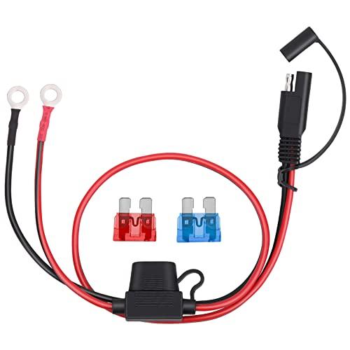 

Разъем SAE Dongge Зарядное устройство для мотоциклетного аккумулятора Зарядный кабель SAE Штекер быстрого отсоединения SAE к кольцевой клемме 12 В с предохранителем Подходит для зарядки мото