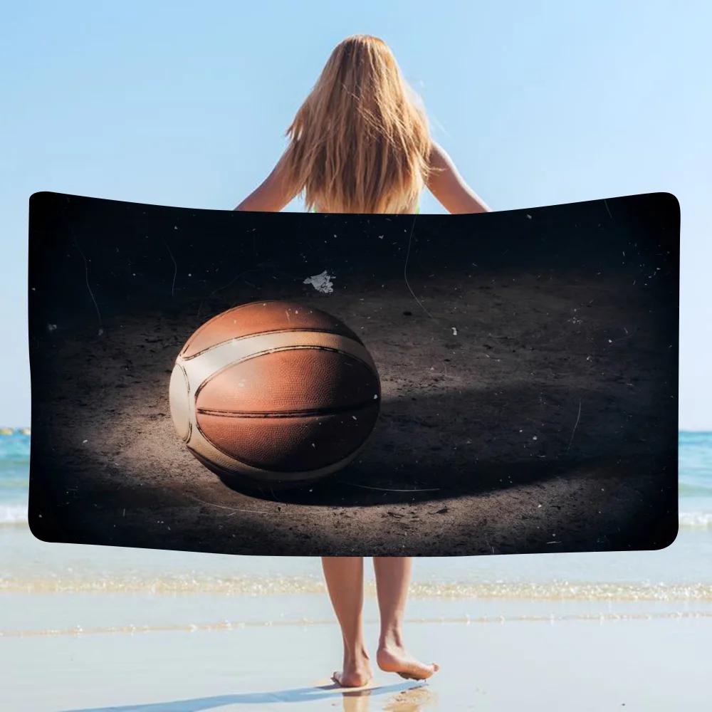 Cool New Basketball Ball Microfiber Printed Beach Towel Mountain Climbing Yoga Beach Swimming Running Absorbent Soft Towel