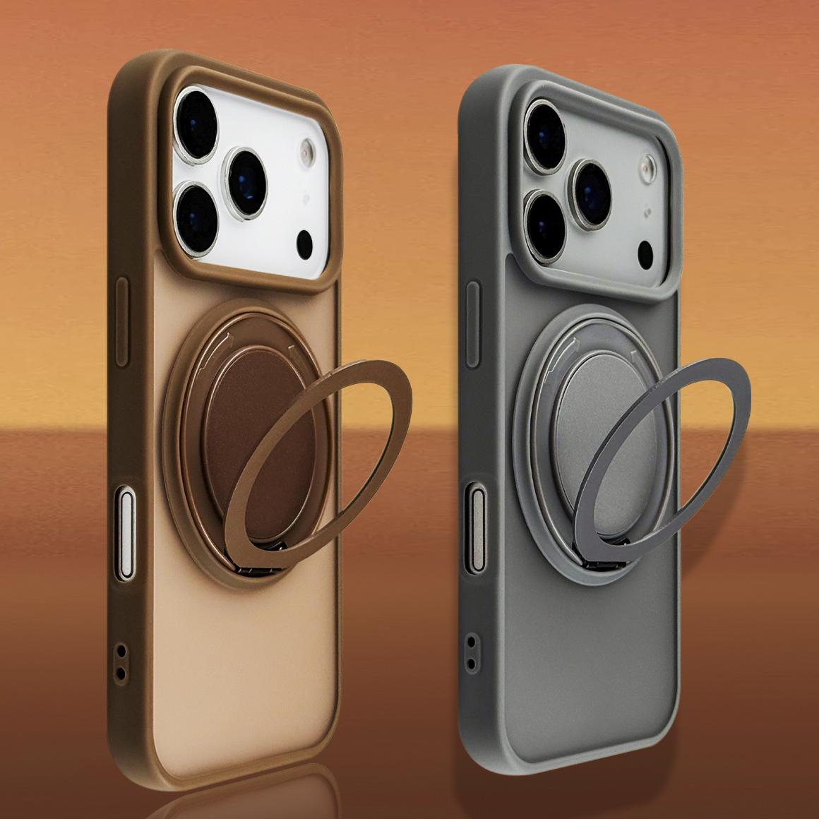 360° Roating Kickstand Ring Holder Matte Case for Magsafe Charge for iPhonne Air 17 16 15 14 Plus   11 Pro Max Armor Cover For iPhone 11 pro тёмно-синий