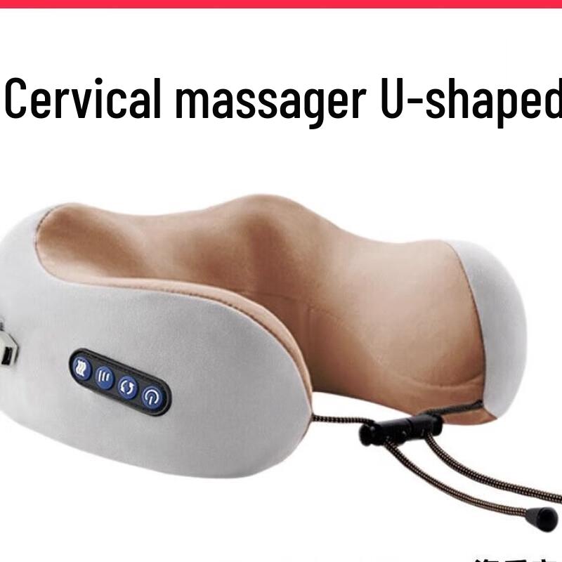 Portable Memory Foam U-shaped Neck Massager Pillow with Heat