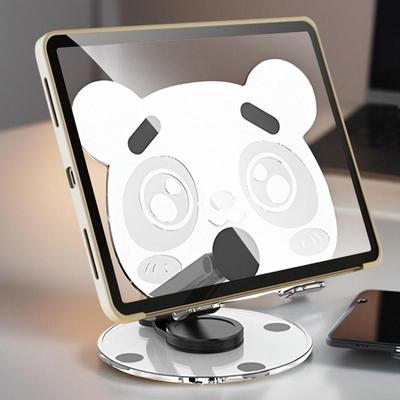 Support Pliable pour Téléphone Portable Support Rotatif à 360 Degrés Transparent Support de Bureau pour Téléphone Antidérapant Support pour Tablette Motif Ours Berceau Dock