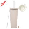 2025 Ceramic Liner Milk Tea Cup Large Capacity 830Ml Thermos Cup Stainless Steel Straw Cup