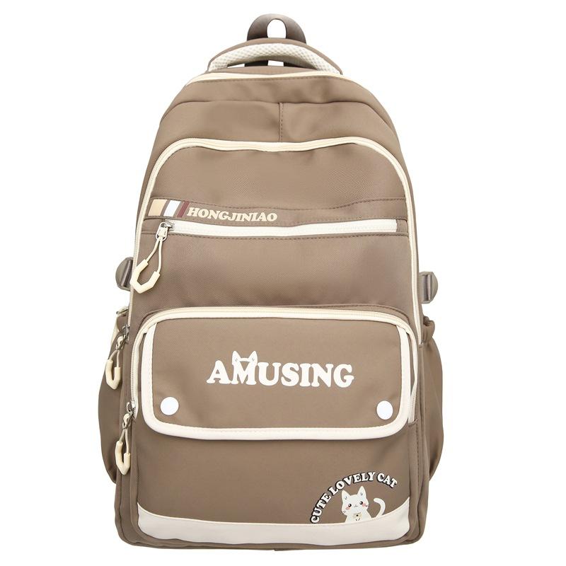 

New College Casual Simple Backpack Fashion Trend Backpack Cute Junior High School Student Large Capacity School Bag Girls