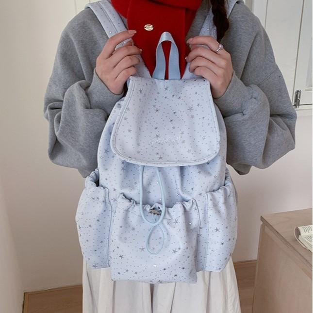 Schoolbag Japanese new girls shoulder back fashion Korean version polka dot summer high-end travel handbag schoolbag backpack
