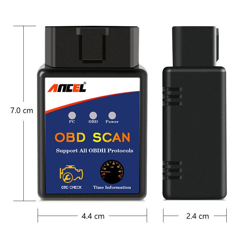 ANCEL ELM327 V1.5 Bluetooth OBD2 Scanner Strumento di diagnosi per auto Lettore di codici di errore del motore Mini adattatore OBDII ODB2 per Android