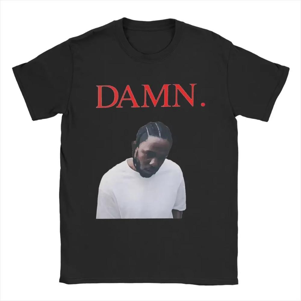 Vīriešu T-krekli Kendrick Lamar DAMN Vintage kokvilnas t-krekls ar īsām piedurknēm T krekls ar izgriezumu Apģērbi Jaunums