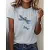 Summer Lady CLothes Crew Neck Short Sleeve Watercolor Style