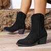 2025 Winter New British-style High-heeled Martin Boots Plus Size Thick-heeled Retro Boots for Women