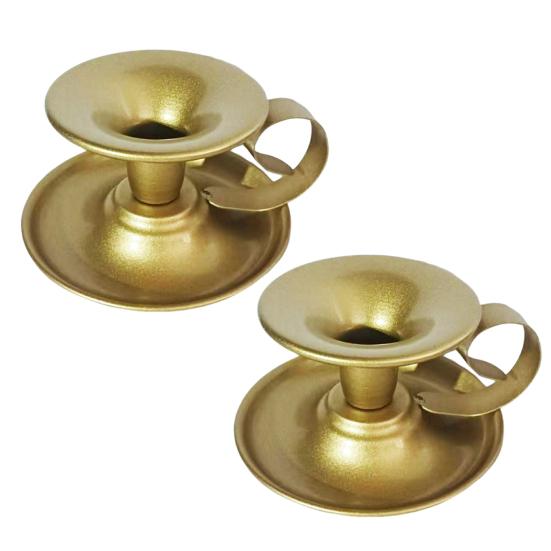 1/2 Buc Suport Vintage din Fier pentru Lumânări Conice Metal Candelabru cu Mâner Acasă Living Crăciun