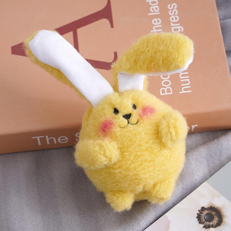 Adorable Pink Longeared Bunny Keychain Plush Toy Cute Animal Pendant