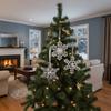 Metal Christmas Snowflake Pendant Super Shiny Hanging Christmas Tree Pendant Rhinestone Xmas Decorative Snowflake For Home