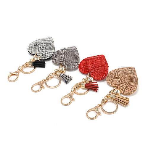 Mode Rhinestone Heart Shape Pendant Handväska Nyckelring Väska Nyckelring Nyckelring