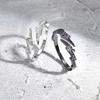 Hip Hop Zircon Lightning Open Rings for Men,Punk Metal Creative Adjustable Ring,Trendy Jewelry Gifts