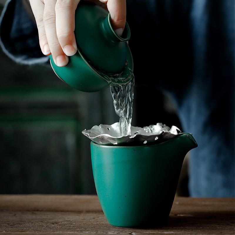 Retro Ceramic Kung Fu Tea Cup Handmade Chinese Style Creative Dispenser Cup Divide Tea Cups Household Tea Set Accessories New