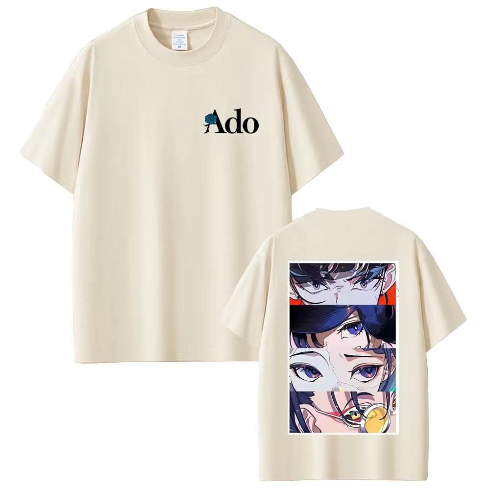 Ado Grafik T-Shirt Herren Damen Kleidung Mode Japanischer Stil T-Shirts Unisex Lässig reine Baumwolle Vintage Hip Hop Streetwear