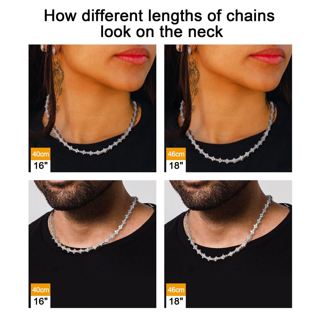 Iced Out 5A Zirkonia Klassische Tennis Choker Kette 6,5mm Wabenmuster Hip Hop Silber Gold Plated Halskette für Männer Frauen Geschenk