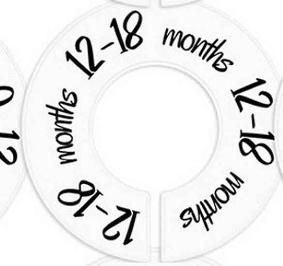 Double-Sided Baby Size Closet Dividers, Plastic, 9cm Outer, 4cm Inner Diameter