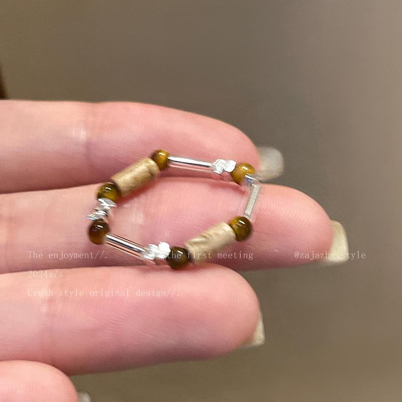 Retro Silver Tiger Eye Ring: High-End Autumn/Winter Maillard Index Finger Jewelry