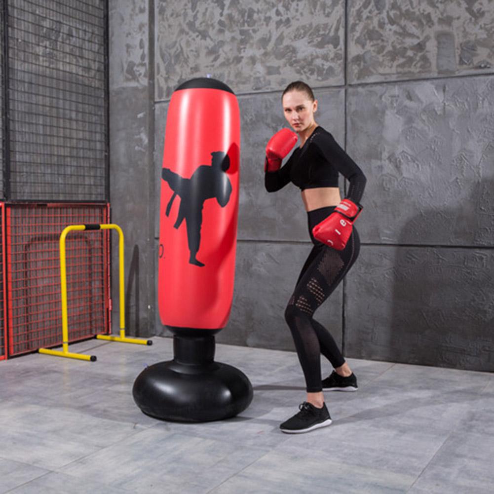 1.6m Inflatable Boxing Training Pillar Standing Water Base Tumbler Punching Bag