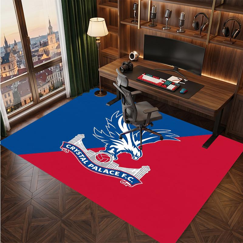 Crystal Palace Football Print Crystal Velvet Rug, Comfortable Water Absorbent Non Slip Indoor Floor Carpet
