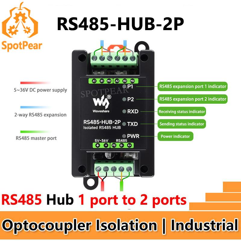 Industrial-grade isolated 2-way RS485 hub repeater One RS485 TO Two RS485 RS485-HUB-2P