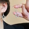 Elegant Five-Pointed Star Micro-Paved Earrings for Women - Versatile, High-End, Light Luxury Design