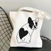 Frenchie French Bulldog Print Reusable Women Shopping Tote Bag Women Shoulder Bag Students Teacher Book Bag Travel Storage Bags