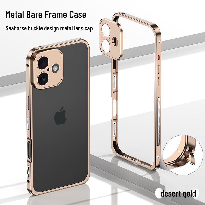 

iPhone 16 Seahorse Metal Frame Heat Dissipation Case - Aluminum Alloy Protective Cover DY03 - iPhone 16