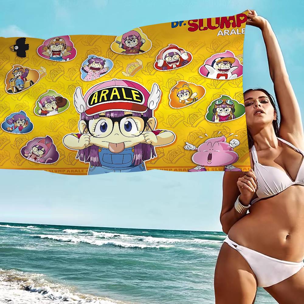 Dr Slump Anmie Anime Beach Swimming Towel Soft Absorbent Washcloth Children's Gifts for Kids Travel Camping Gym