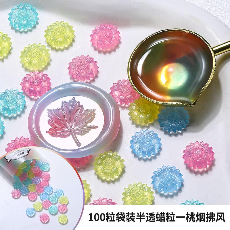 100pcs/500g Mixed Color Semi Transparent Wax Particles Semi Transparent Lacquer Wax Seal Wedding Invitation Wax Seal