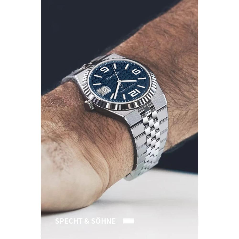 Specht & Söhne New Mens Watches Miyota 8215 Automatic Mechanical Wristwatches Stainless Steel Watch Relogio Masculino 37MM