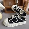 Step-on Two-Way Wear Magic Stick Canvas Shoes Women's Spring and Summer New Versatile Semi-Slipper Students All-Match White Shoes