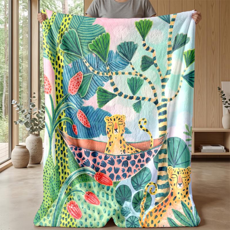 Jeweled Tiger Portrait Theme blanket Lightweight Warm Flannel Blanket Decorative Throw Blanket for Home Decoration