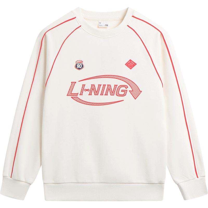 Li-Ning Свитшот оверсайз для девочек с цветным блочным принтом и круглым вырезом 140