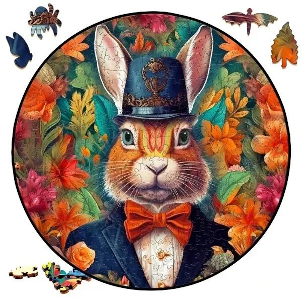 Non-Toxic Jigsaw Animals Wooden Puzzle For Kids And Adults Wooden Crafts Colorful And Round Shaped Tiger Rabbit Cat Wood Craft Toys