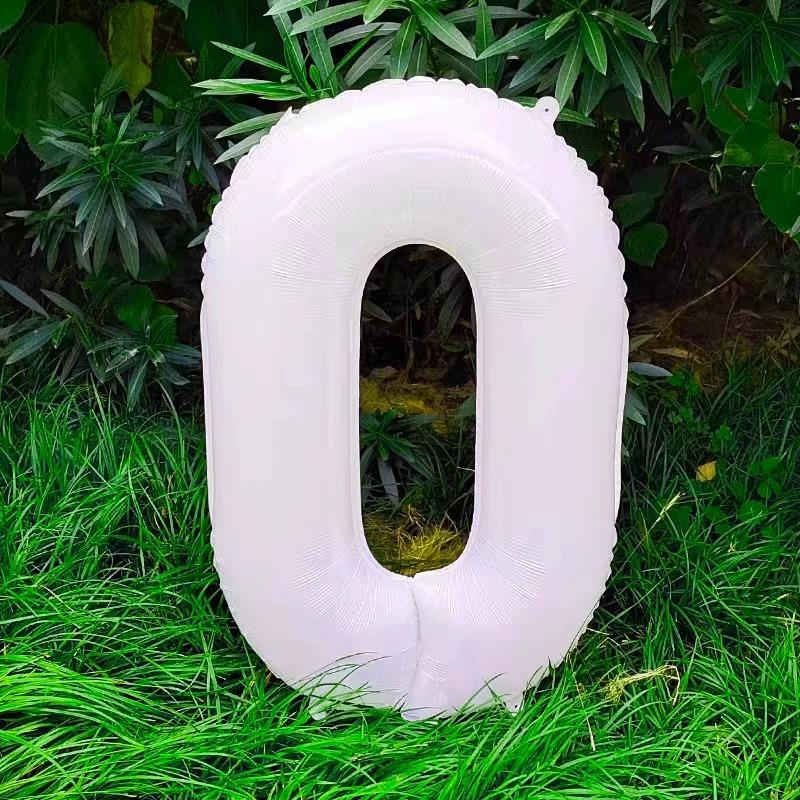 32-Inch White Birthday Digital Balloon Children S Baby Outdoor Photo Birthday Party Decoration Scene Arrangement Balloon 32 inch white number 0