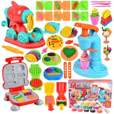 DIY Cake & Ice Cream Play Dough Noodle Maker Set - Clay Molds & Tools for Kids