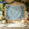 Festive Pink Roses Balloons Gifts Birthday Banner, Pink Polyester Backdrop for Party Decorations