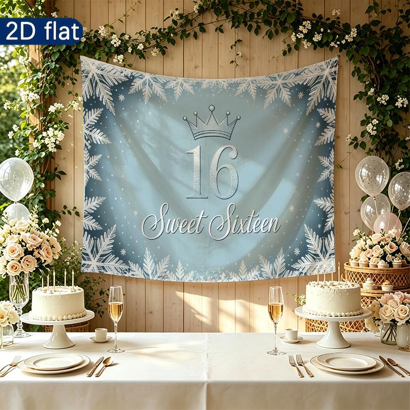 Festive Pink Roses Balloons Gifts Birthday Banner, Pink Polyester Backdrop for Party Decorations