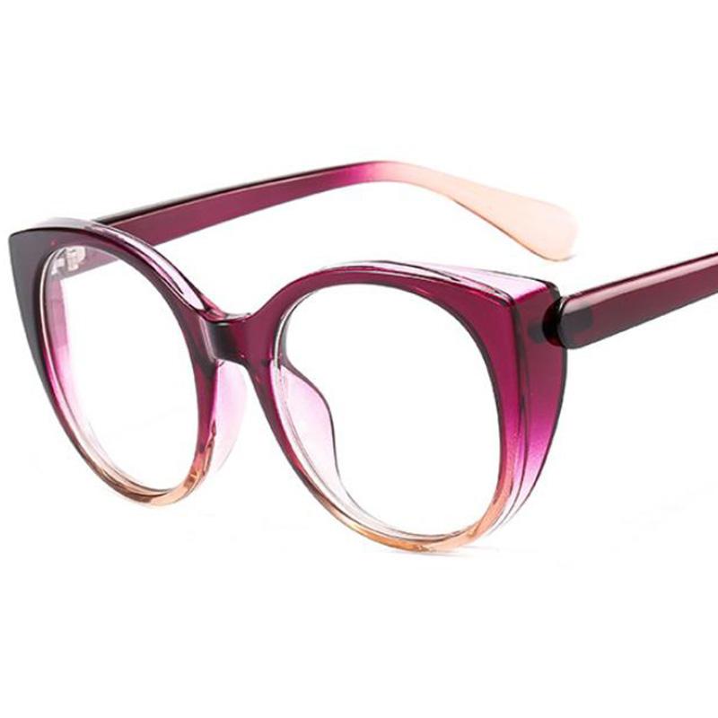 Nearsighted Glasses Women Myopia -0 to -6.0 Round Cat Eye Anti Blue Light Oversized Prescription Glasses