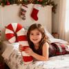 Christmas Throw Pillow Comfortable Candy Cane Shape cushion Christmas Decoration Soft Plush Candy Cushion for Living Room Sofa