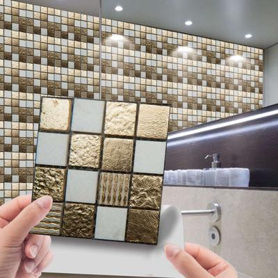 10pcs 3D Crystal Tile Stickers DIY Waterproof Self-Adhesive Wall, DIY Stickers for Home Decor Living Room Bathroom Kitchen Decor