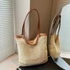 New Versatile Cotton Thread Woven Bag, Casual Handmade Woven Bag, Women's Large Capacity Vacation Single Shoulder Beach Tote Bag