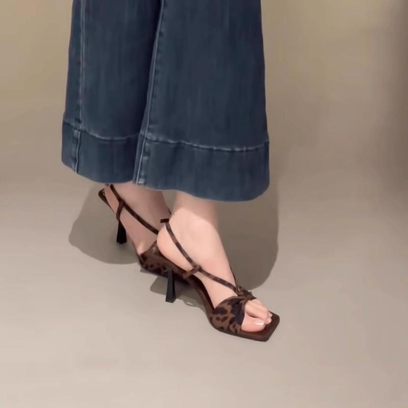 Metal Buckle Slip-on High Heels Autumn New Pointed Toe Shallow Suede Non-Slip Wear-Resistant Special Heel Single Shoes